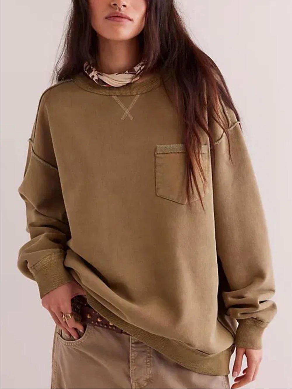 Free People Wallace Oversized Pocket Sweatshirt